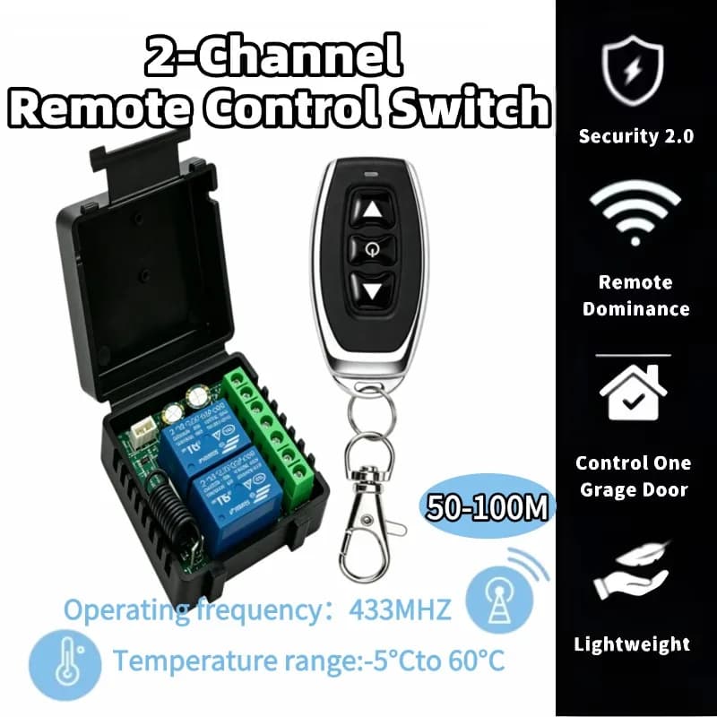 220V 2 Canali 10A Motore Avanti E Retromarcia Asta Telescopica Interruttore di Controllo Remoto Senza Fili 433M Apparecchi Per Apparecchiature Domestici