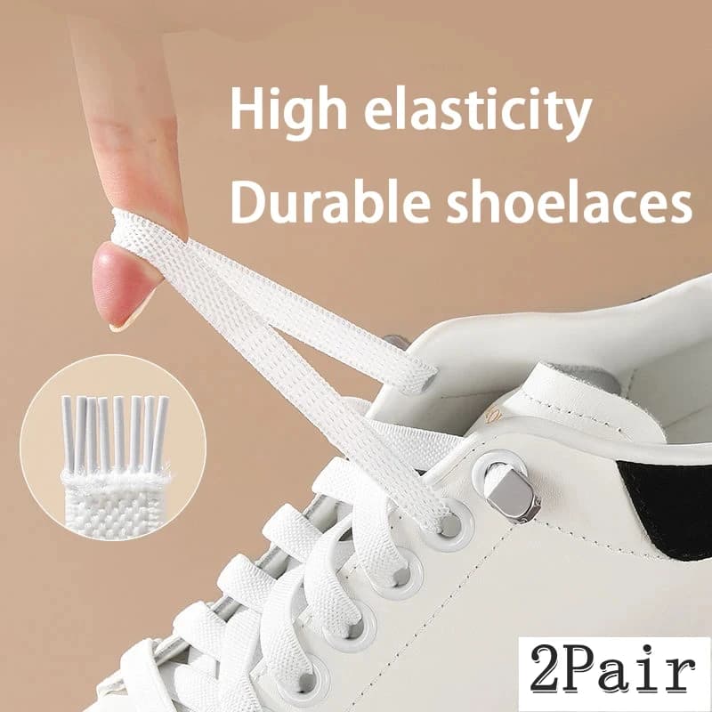 2 paia di lacci per scarpe senza cravatta lacci piatti larghi 8 mm senza lacci lacci elastici sneakers bambini adulti accessori per scarpe con lacci rapidi