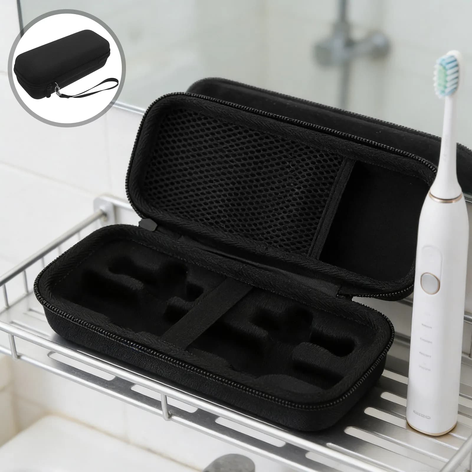 Electric Toothbrush Travel Case Portable Holder Mesh Pocket Compatible 1000 1500 2000 3000 Pro Protective Outdoor Storage