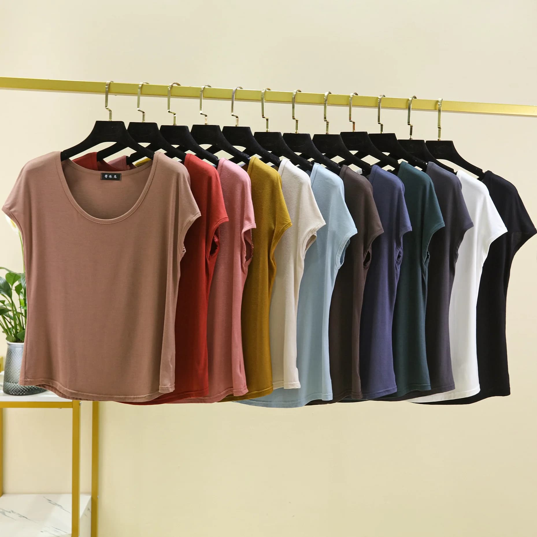 Maglietta modale da donna O Collo senza maniche tinta unita T-shirt basic T-shirt ampia Taglie forti tutti abbinati