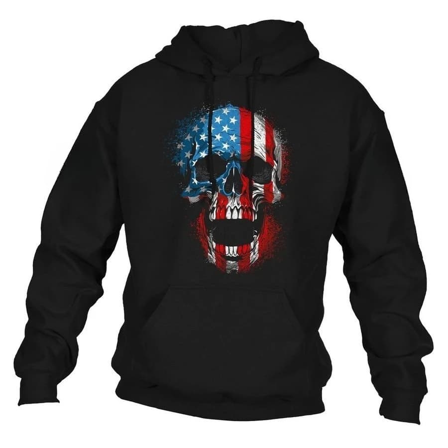New American Reaper Skull Hoodie - Black – Grunt Style Graphic Cotton High-end Luxury Unisex Style Both of Men and Women