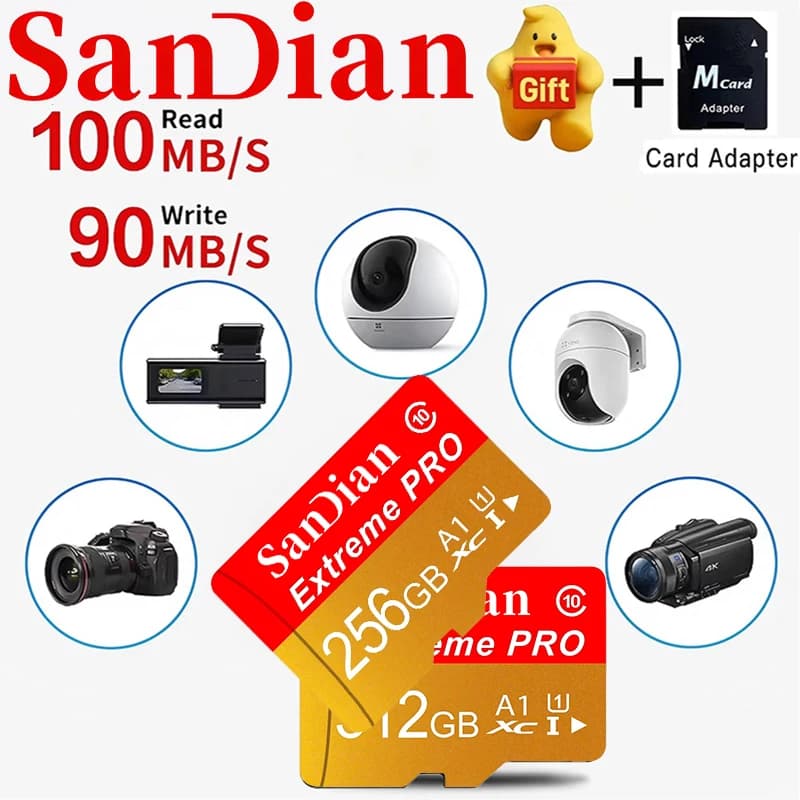 Memory Card 512GB Mini Micro TF SD Card 256GB SD Cards 128GB TF Cards High Performance for VR Headset/Speaker/Security Camera/E-
