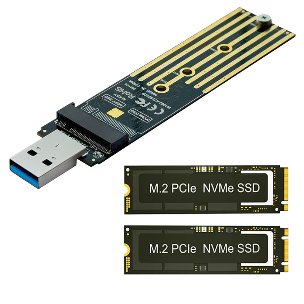 Nuovo Adattatore M.2 SATA/NVMe SSD a USB 3.1 10Gbps, Adattatore PCIe USB 3.1 Gen 2, Convertitore Esterno PCI-E a USB 3.1