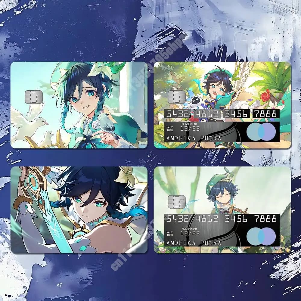 Genshin Impact Venti Windborne Bard Sticker for NFC ID Card Film Skin Credit Bank Card Artistic Pattern Design