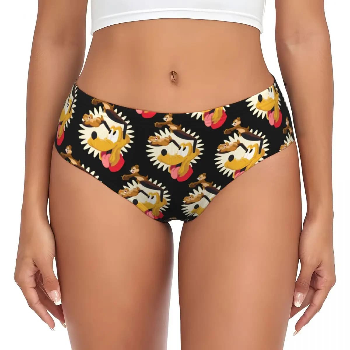Mutandine personalizzate da donna P-Plutoes, slip traspiranti con disegni a cartoni animati