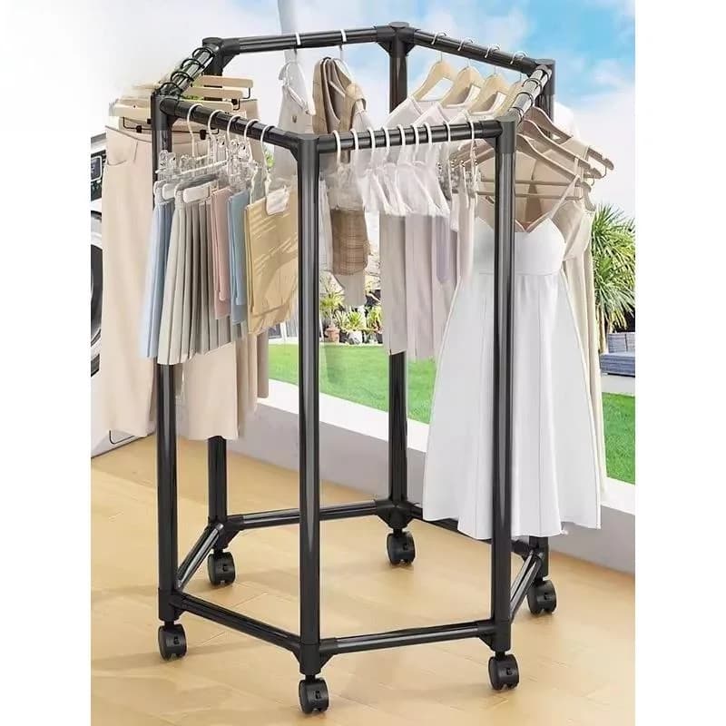 Internal balcony Drng Ra self-supporting rotating dryer Multifunctional portable clothes rack Carbon steel material