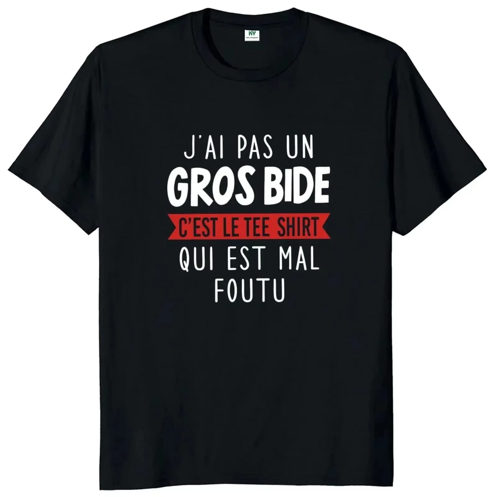 Non ho un grande paunch T Shirt Divertente umorismo francese Regalo Y2k T-shirt Estate Casual Cotone Unisex Tee Moda Coppia Top T-shirt