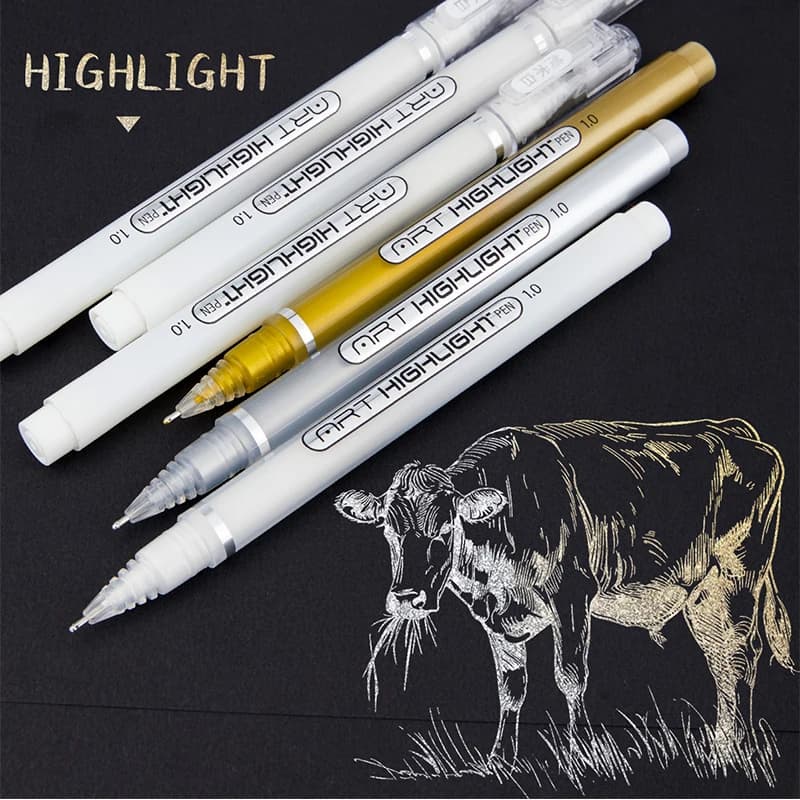 4 Color Ballpoint Pen Book Card Writing Drawing Marking Coloring DIY Art，Special Neutral Pen for Painting and Sketching