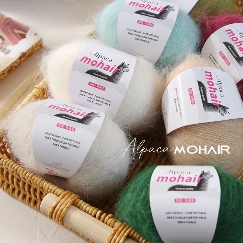 25g Alpaca Mohair Yarn, Hand-Knitted Yarn, Suitable for Making Sweaters, Cut Out Out Jackets, Scarves, Hats, Shawls Handicrafts