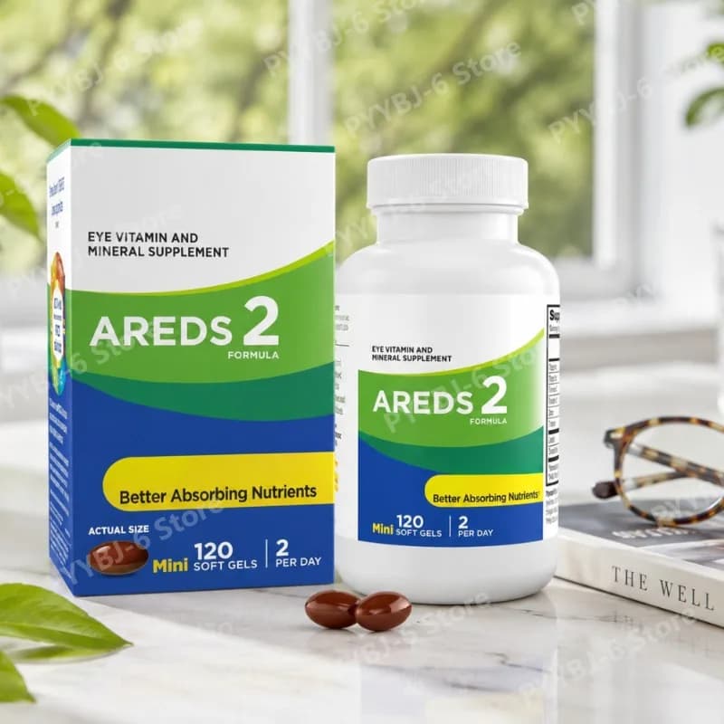 AREDS 2 Vitamins for View with Lutein, Zeaxanthin, Vitamin C, E, Zinc, Copper - Health Supplement - 120 Mini Softgel - Daily Nutrients