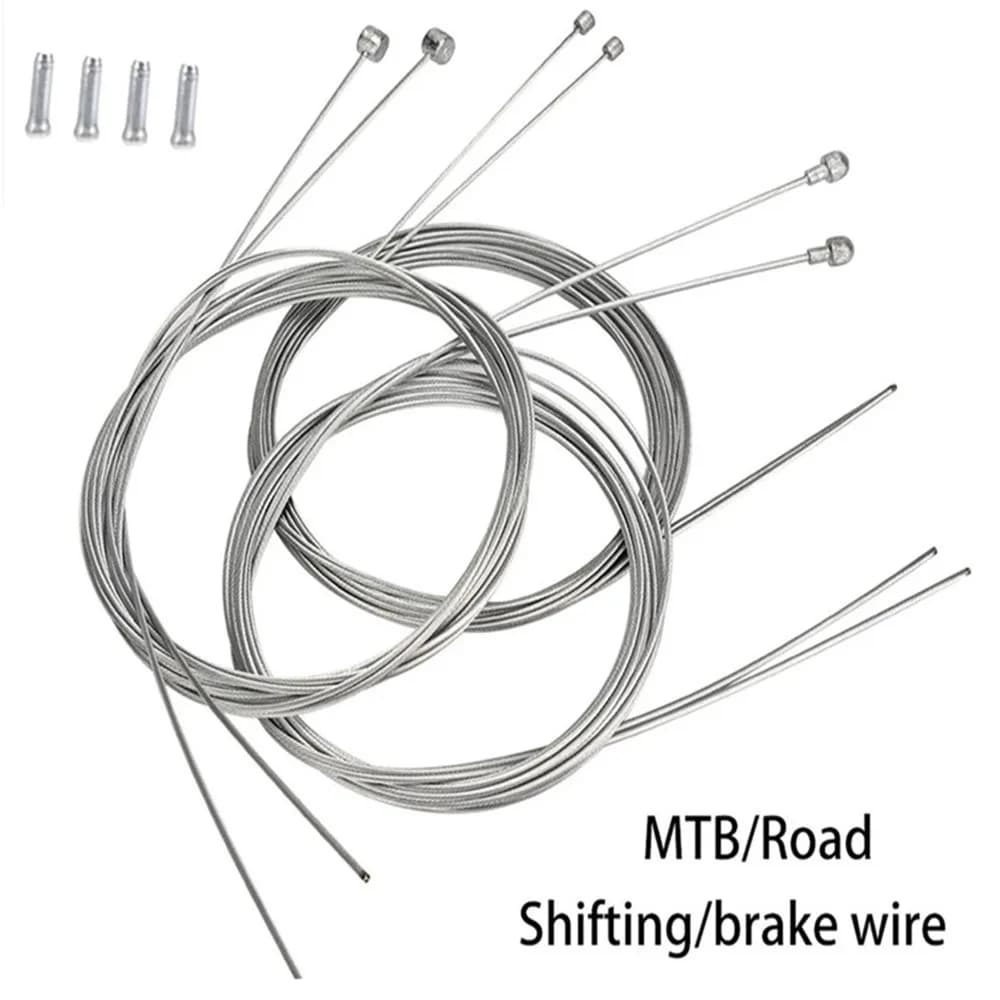 2pcs MTB Road Stainless Steel Bicycle Brake Shifting Wire Bicycle Brake Cable with End Core Cap Bike Brake Inner Line
