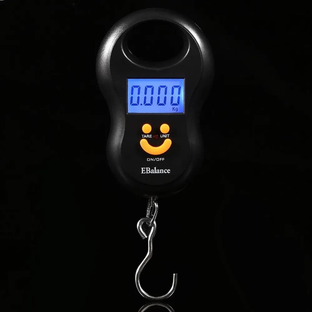 ABS Digital Hanging Scale Black LCD Display Backlight Luggage Hook Scale Electronic Weigting Pocket Size