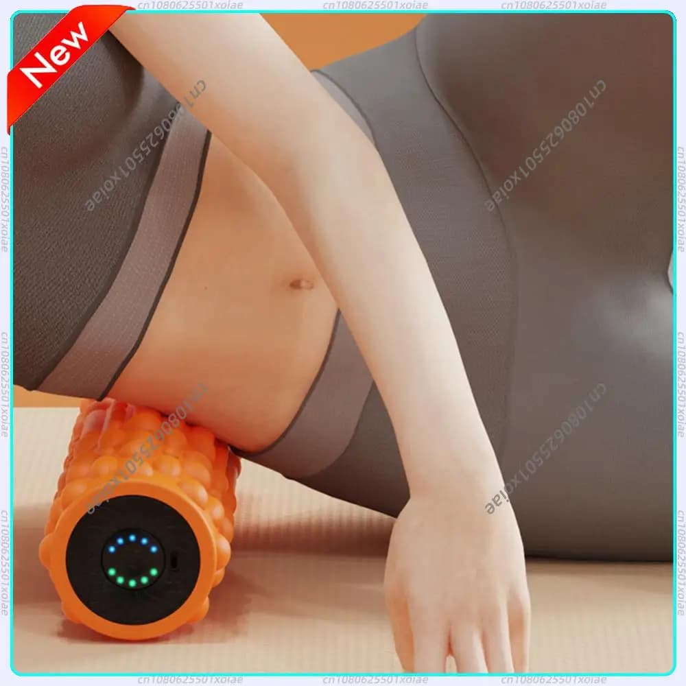 Electric Vibrating Foam Roller Yoga Column Rechargeable Massage Column 5 Modes Exercise Roller for Bodybuilding