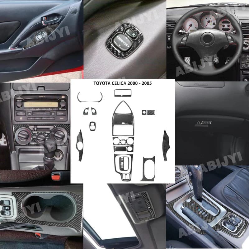 Adesivo in fibra di carbonio Car Center Console tachimetro vano portaoggetti pannello interruttori per TOYOTA CELICA 2000-2005 accessori interni
