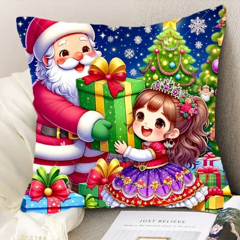 Federa per il giorno di Natale, fodera per cuscino del divano del soggiorno, letto della camera da letto, fodera per cuscino per auto, decorazione della casa