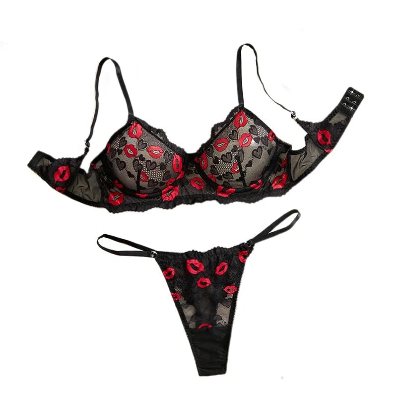 Transparent Lace Underwear Sexy Lingerie Set Women's Temptation Bra And Panties Sets Erotic Costumes