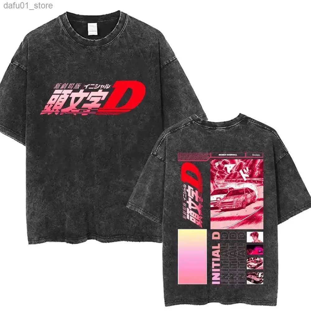 Lavato Vintage Anime Iniziale D Drift AE86 Fujiwara Tofu Shop Stampa T-shirt Takumi Fujiwara T-shirt da uomo Manga Retro Tshirt