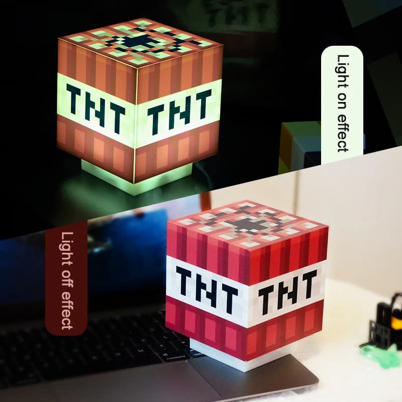 LED TNT Light with Official Game Sounds Handheld Night Light & Fun Pixelated Toy for Kids My World Room Decor