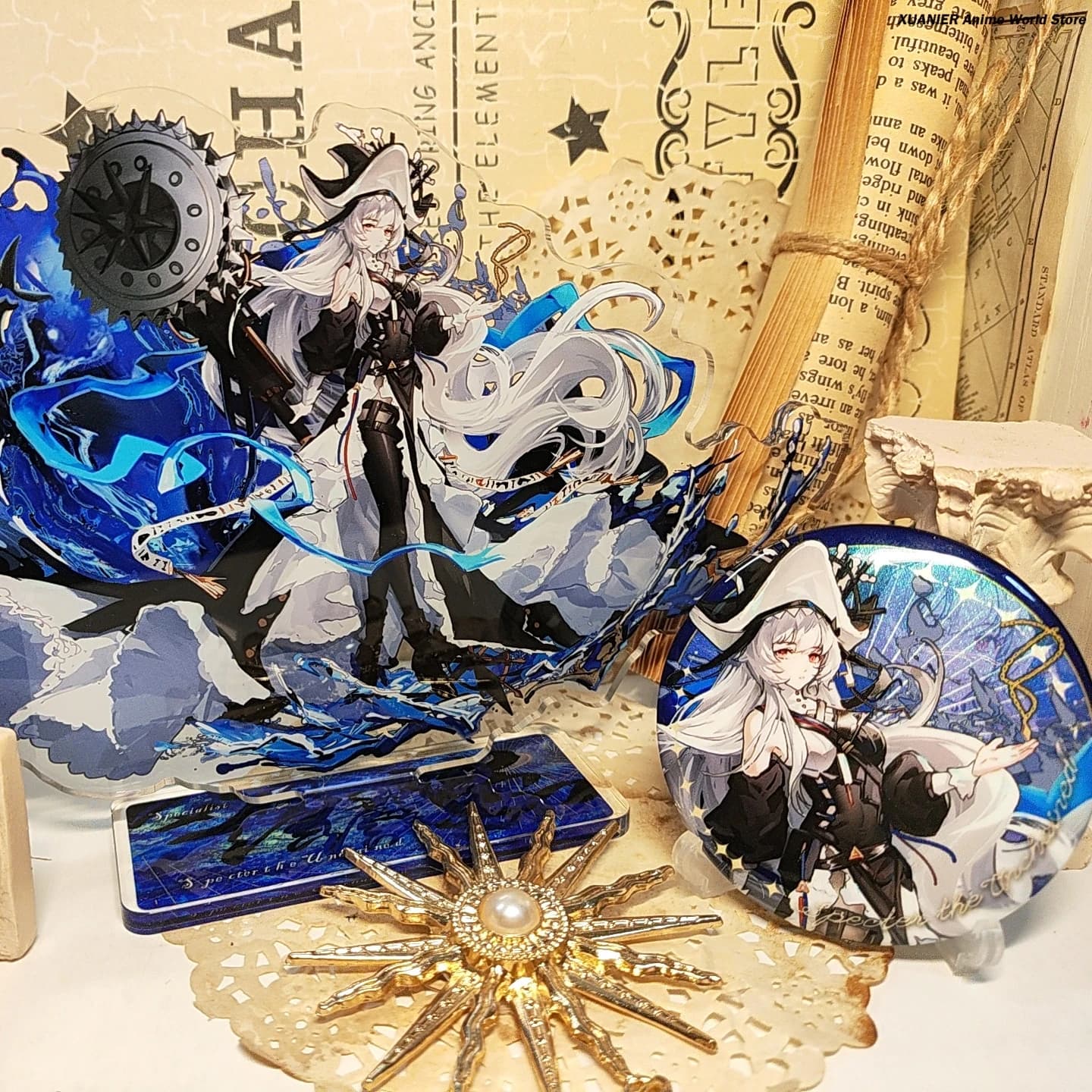Specter the Unchained Arknights Theme Badge Acrylic Figure Stand Model Plate Anime Ornament Standing Sign Cosplay Desktop Deco