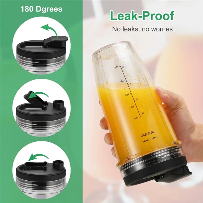 ABYN-Parti di ricambio per frullatore per Ninja Auto IQ, tazze per frullatore Ninja da 24 Oz + 32 Oz con set di coperchi da asporto, lama per estrattore di alette