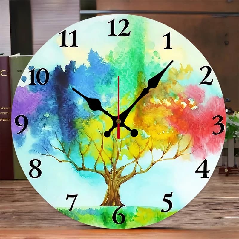 Lucky Tree silent hanging wall clock, suitable for living room, office, study room, bedroom, home decoration