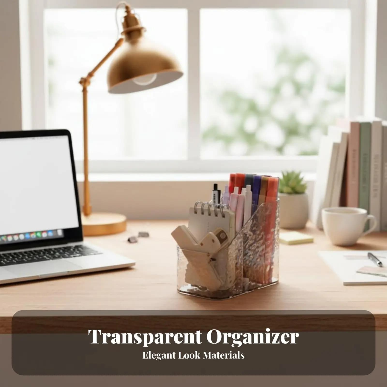 Organizer trasparente multi-scomparto, design trasparente, organizer da scrivania salvaspazio, robusto e resistente per studenti, dormitorio