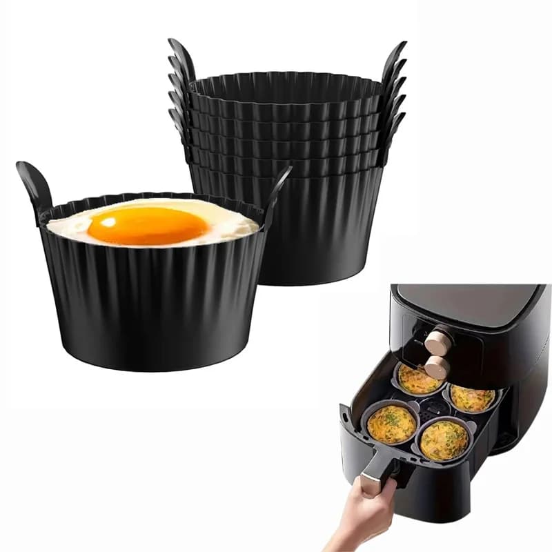 Silicone Stamps for Pochette Eggs, Cupcake Pirottini, Ramekin for Air and Supplied Fryer, Silicone Basket for Air Fryer