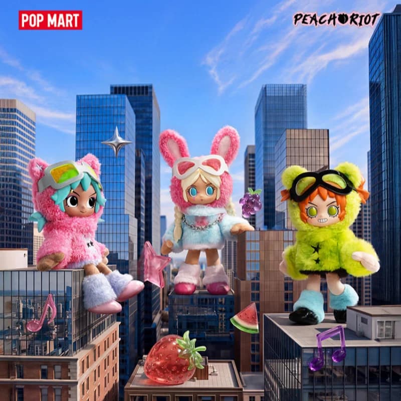 POPMART Peach Riot Fruit Punch Series Plush Pendant Blind Box Mystery Box Guess Bag Toy Anime Action Figure Desktop Ornaments