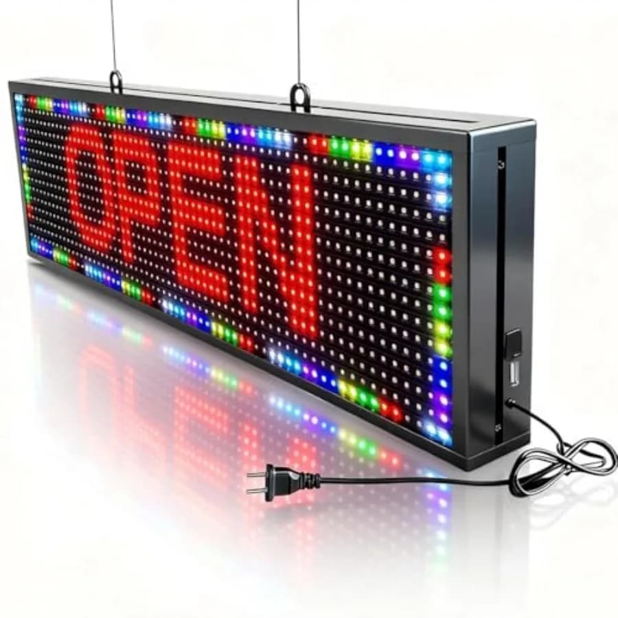 Pannello LED P10 267 Programmabile per Esterni con Controllo WiFi per Attività Commerciali, Display a Colori Completi con Messaggi Personalizzabili