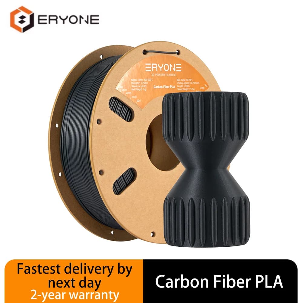Filament for 3D printer ERYONE Premium PLA carbon fiber (PLA-CF) - 1/3/5/10 kg 1 kg/black tub for 3D printing