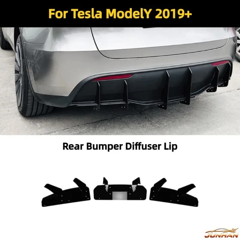 Rear Bumper Diffuser Lip Spoiler Blade Wind Knife For Tesla ModelY 2019+ Car Body Kit Auto Exterior Parts