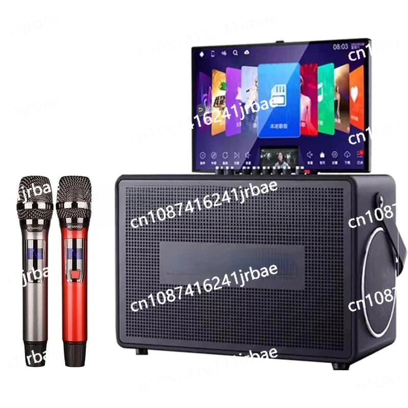E2 home audio ktv set canzone-registratore danza quadrata karaoke mobile all'aperto con schermo di visualizzazione
