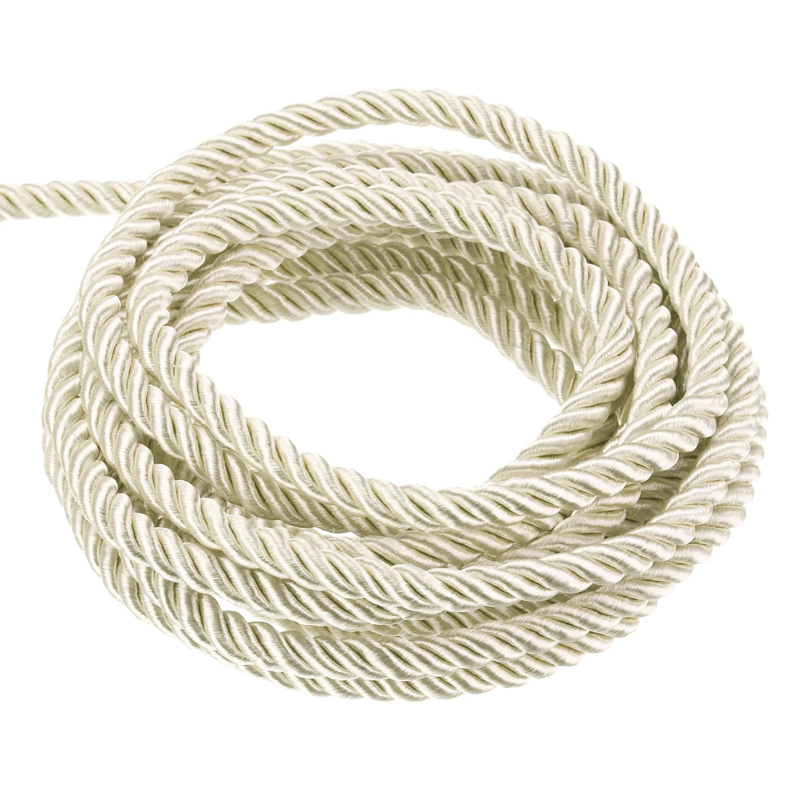 Uxcell Twisted Cord Trim 5 Yard 3mm 3-Ply Twine Braided Rope Shiny Thread String for Craft Gift Bag Curtain Christmas Decor