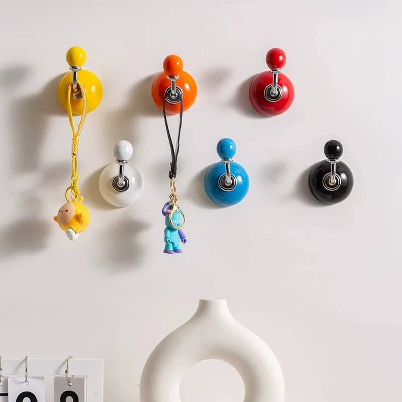 1pc Adhesive Hooks For Walls-Drill, Multi-Use For Kitchen, Bathroom - Durable ceramics Metal, Ideal For Clothes & Hats