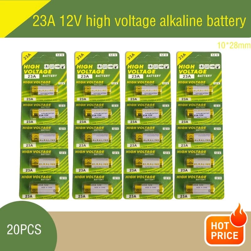 Batteria alcalina ad alta tensione 23A 12V adatta per allarmi con sensori, giocattoli elettrici per bambini, telecomandi per porte di garage