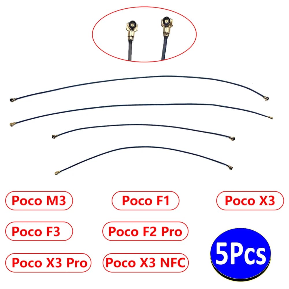5 pezzi, per Xiaomi Poco F3 F2 Pro M3 F1 X3 Pro NFC F5 segnale Wifi antenna Wi-Fi cavo a nastro connettore cavo flessibile a nastro