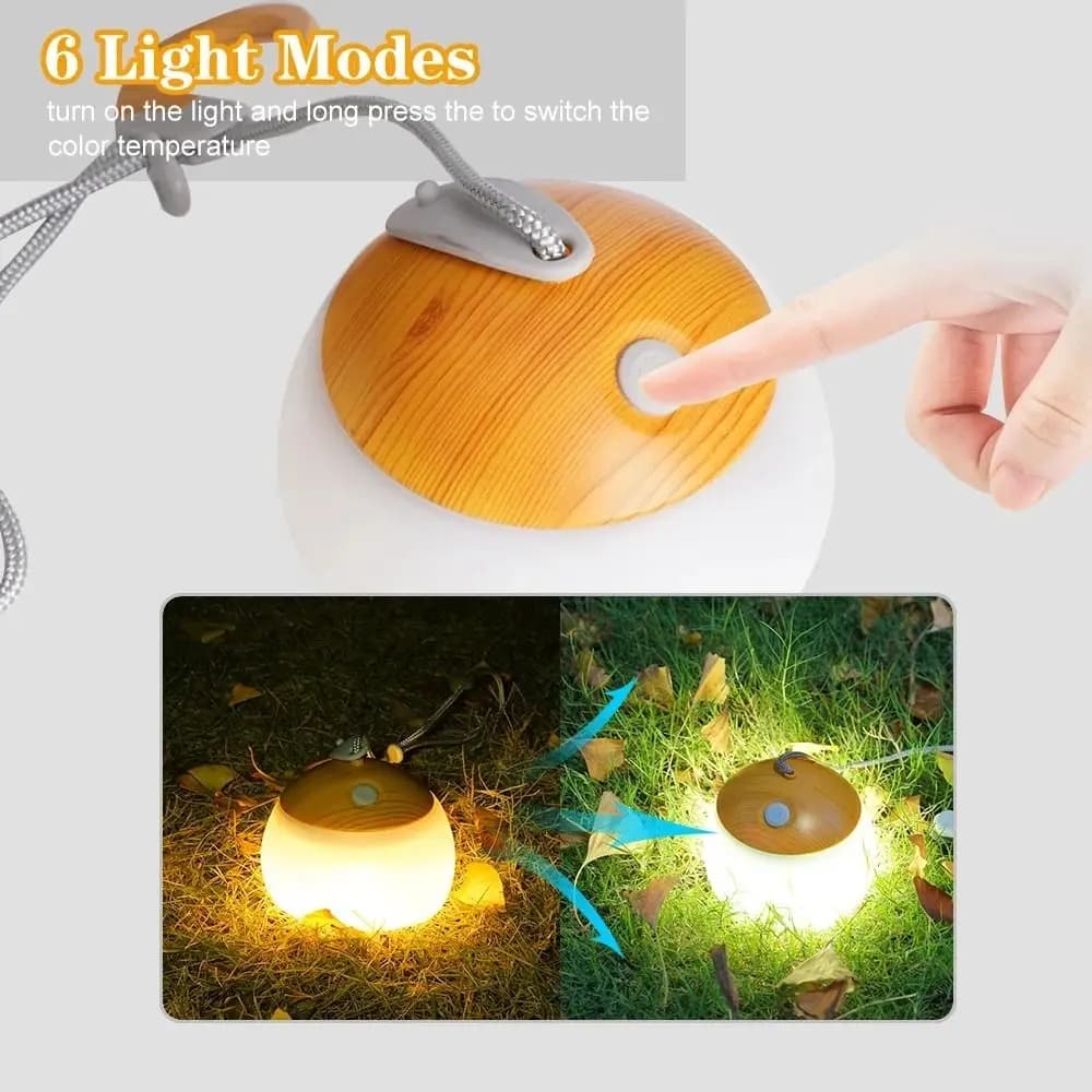 Multifunctional Camping Lantern Silicone Material Waterproof Outdoor Lantern Warm Lighting USB Rechargeable LED Tent Light