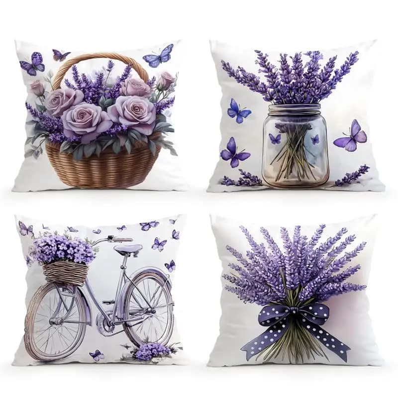 Romantico viola lavanda cuscini federa fodera per cuscino in poliestere cuscino di tiro decorazione del divano federa decorazioni per la casa