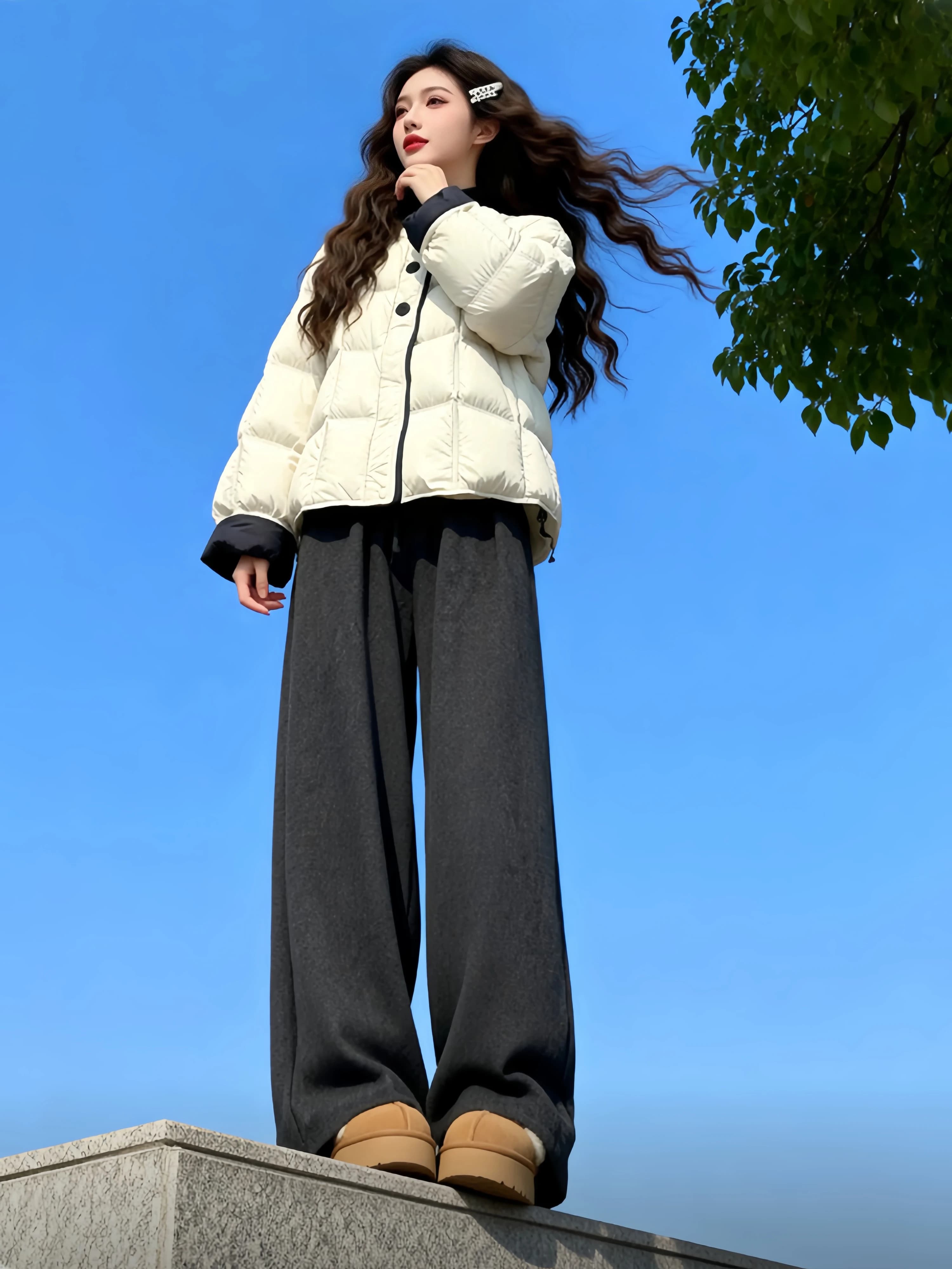 Premium Puff Cotton Jacket Women's Short Style round Neck Bread Winter New Arrival Warm Commute Korean Loose Fit Coat
