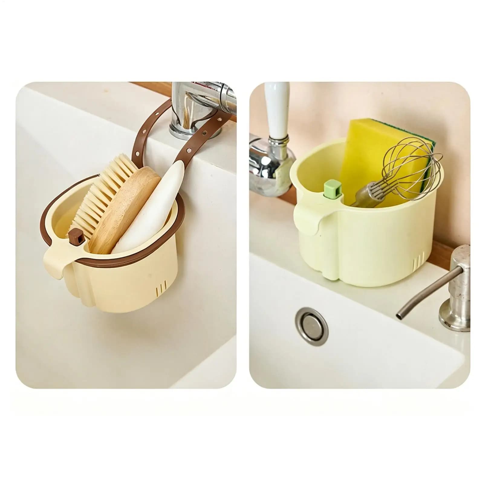 Faucet Sink Strainer Basket Kitchen Sink Holder Hanging Drain Basket Hangable Waste Drainer Sink Draining Filter Basket