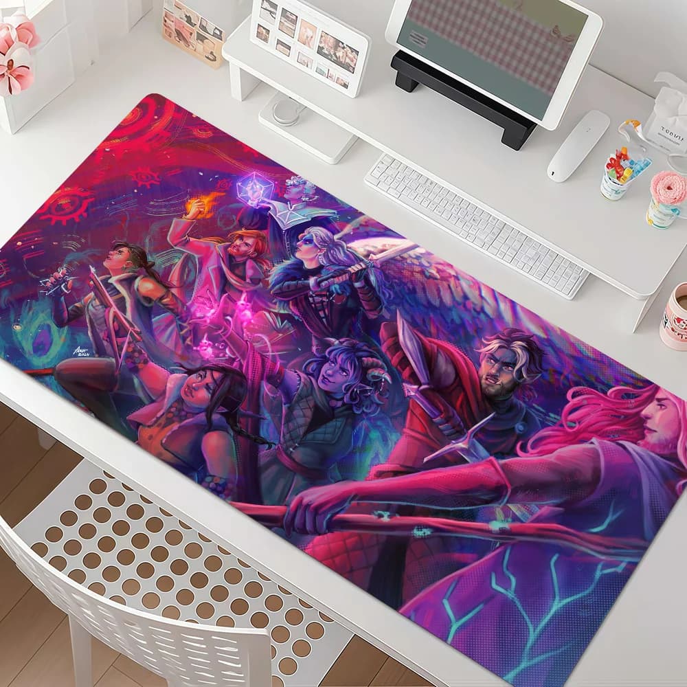 Anime The M-Mighty Nein Mouse Pad Anti Slip Rubber Edge Locked Thickened Laptop Gaming Desk Mat