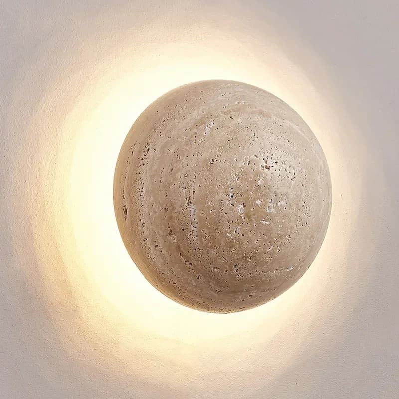 Lampada da parete da comodino in crema stile Designer con pietra gialla grotta creativa soggiorno divano sfondo decorazione semplice arte retrò