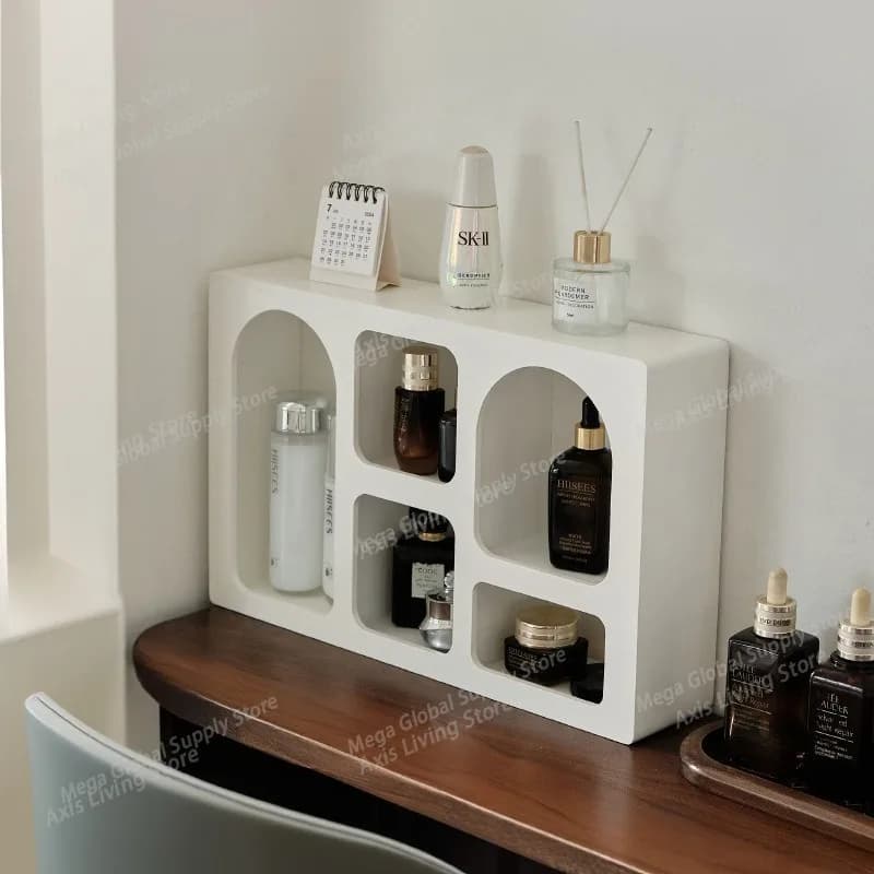 Makeup Organizer Cabinet Floating Wall Cabinets Aesthetic Organizers Shelf Multifunctional Wood Shelves Organizers Furniture