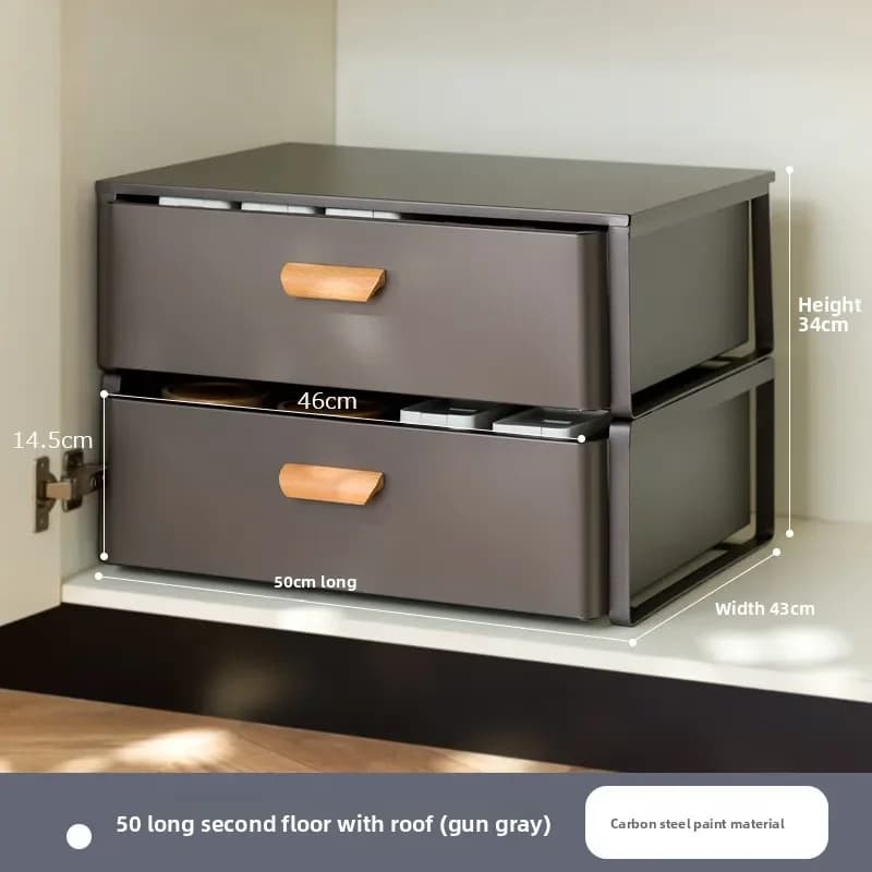 Kitchen Lower Sink Shelf Seasoning Dishes Pull-out Storage Box Sink Storage Rack Cabinet Pull Basket Layer Rack
