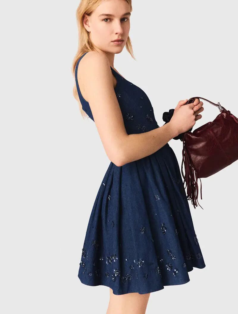 MaSande Abito da donna primavera estate per le vacanze, con fiori decorativi, vita cinata, cinturino corto, per pattinaggio sul ghiaccio, Dr Ci Walk