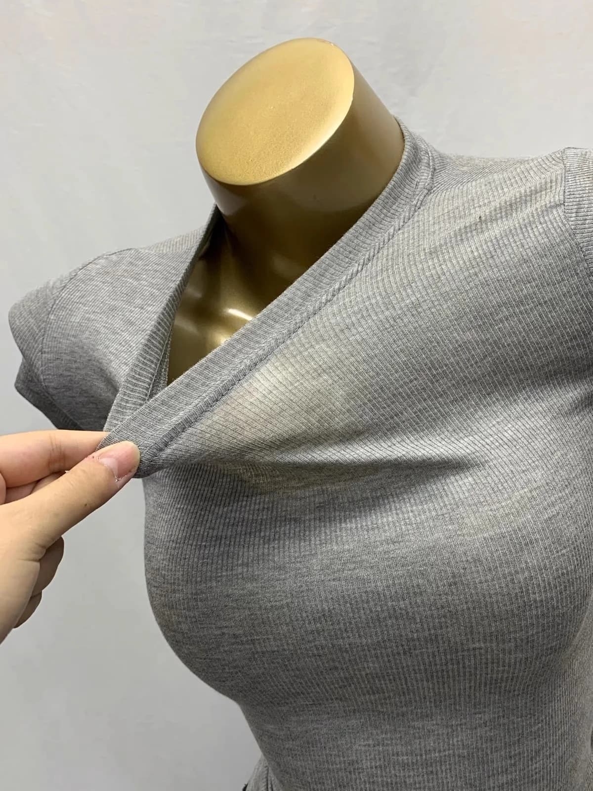 Sexy Slim Fit Short Sleeve T-Shirt Women's Thin Transparent Casual Style round Neck Regular Length Summer Fashion for Teens