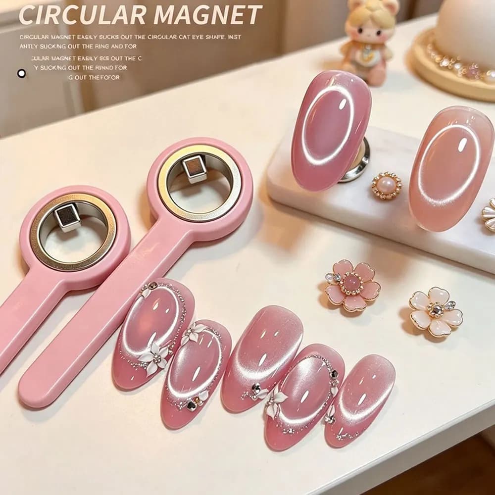 1 Pezzo Strumento Magnetico ad Anello Effetto Occhio di Gatto per Smalto Gel, per Effetti Halo e Black Hole, Bastoncino Magnetico per Unghie French Cat Eye, Magnete per Unghie ad Anello Cavo Potente