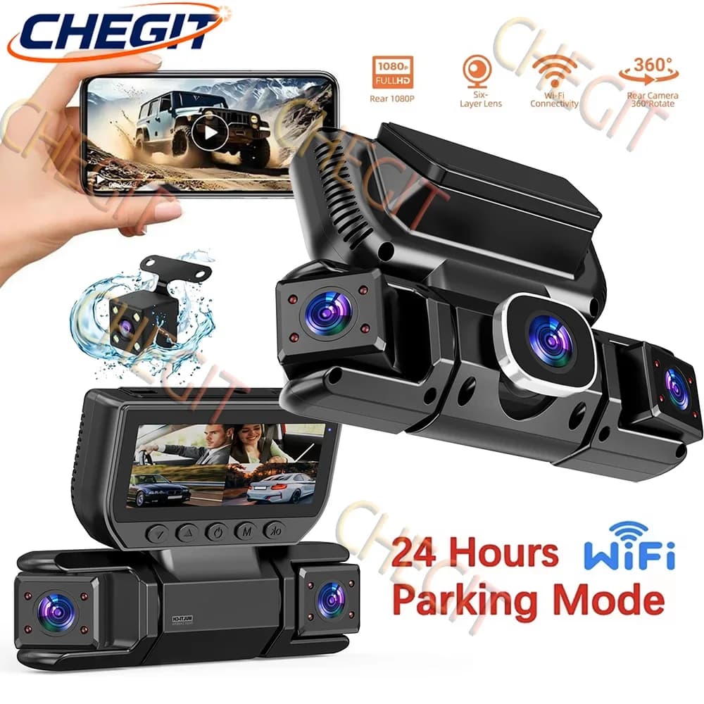 4 cameras 360 degrees WIFI Dash Cam 4 car routes DVR 1080P Front right-hand video recorder 24 hour rear camera Parking monitor