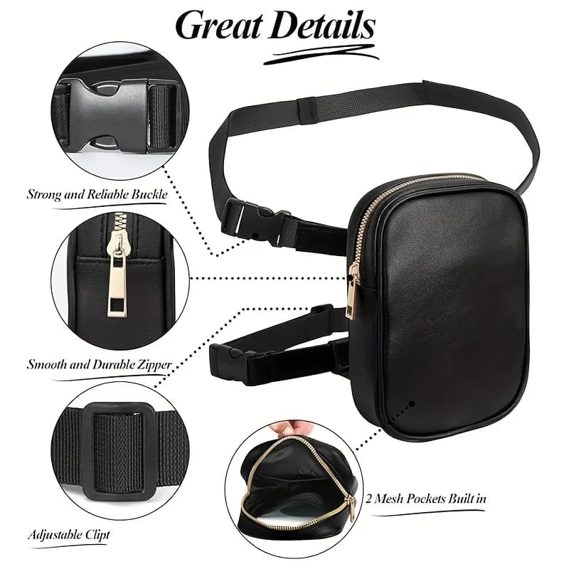 Women Multiway Thigh Leg Bag,Waterproof PU Waist Fanny Pack, Adjustable Strap Crossbody Belt Pouch for Running Club Travel Daily