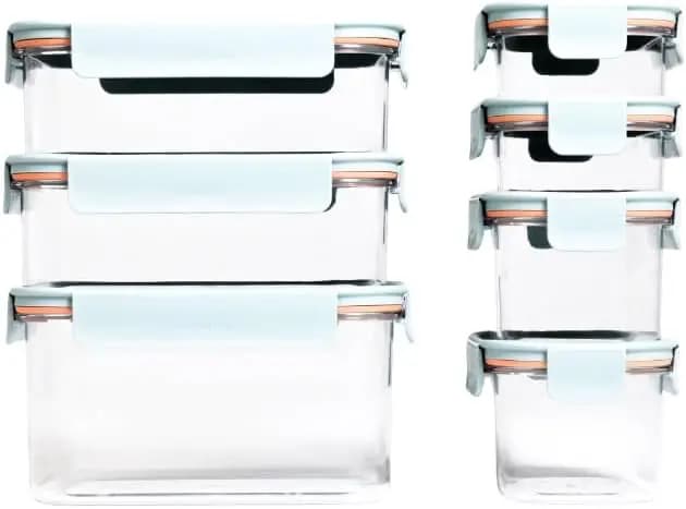 Contenitori per Alimenti Modulari Plus LBF405RS7M Bisfree per Pranzo, Preparazione Pasti, Impilabili, Senza BPA, Ermetici, Adatti al Microonde